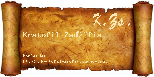 Kratofil Zsófia névjegykártya