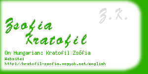 zsofia kratofil business card